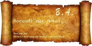 Borcsányi Antal névjegykártya